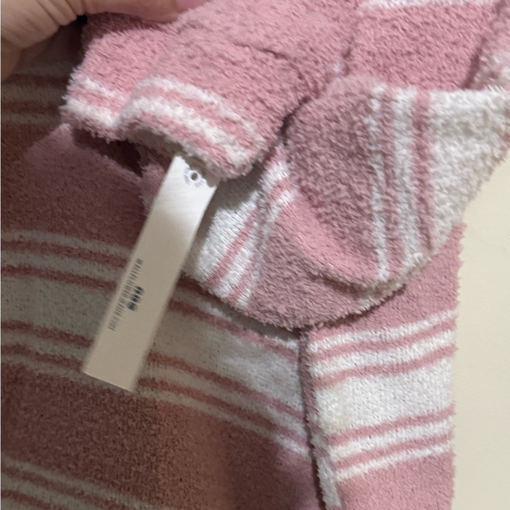 Wallflower Striped Pullover hoodie- Dusty Rose & White - Picture 2 of 5